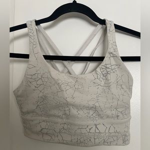 lululemon energy longline bra - size 4 - marbled pattern -light use